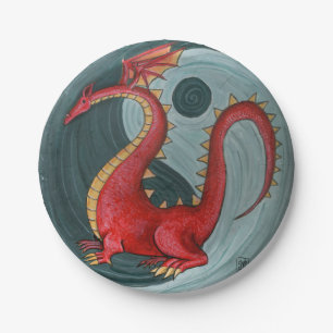 Assiettes En Carton Plaques de papier Ying-Yang Dragon