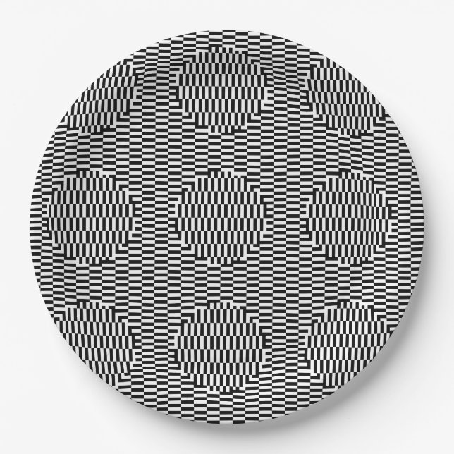 Assiettes En Carton Plaques de partie d'illusion optique - set 3 (Devant)