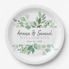 Assiettes En Carton Plaques de réception de mariage verdoyantes