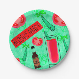 Assiettes En Carton Plaques de soirée Cocktail Bloody Mary