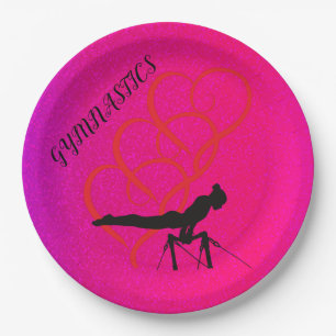 Assiettes En Carton Plaques de soirée gymnastique pour fille.