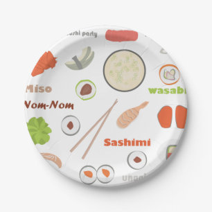 Assiettes En Carton Plaques de sushi