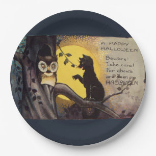 Assiettes En Carton Plaques d'Halloween de Chouette