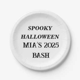 Assiettes En Carton Plaques d'Halloween éffrayantes - Nom personnalisé