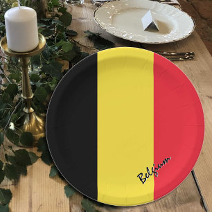 Assiettes En Carton Plaques Drapeau Belge, fête, sports, Belgique