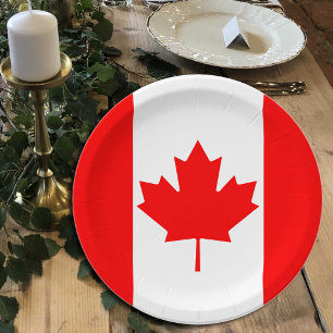 Assiettes En Carton Plaques Drapeau Canadien, fête, sports, Canada