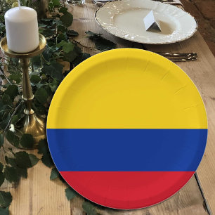 Assiettes En Carton Plaques Drapeau Colombien, fête, sports, Colombie
