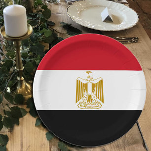 Assiettes En Carton Plaques Drapeau égyptien, fête, sport, Egypte
