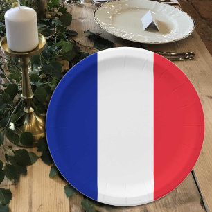 Assiettes En Carton Plaques Drapeau Français, fête, sports, France
