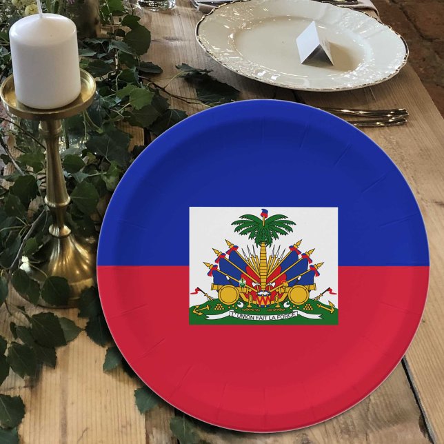 Assiettes En Carton Plaques Drapeau haïtien, fête, sports, Haïti (Créateur téléchargé)