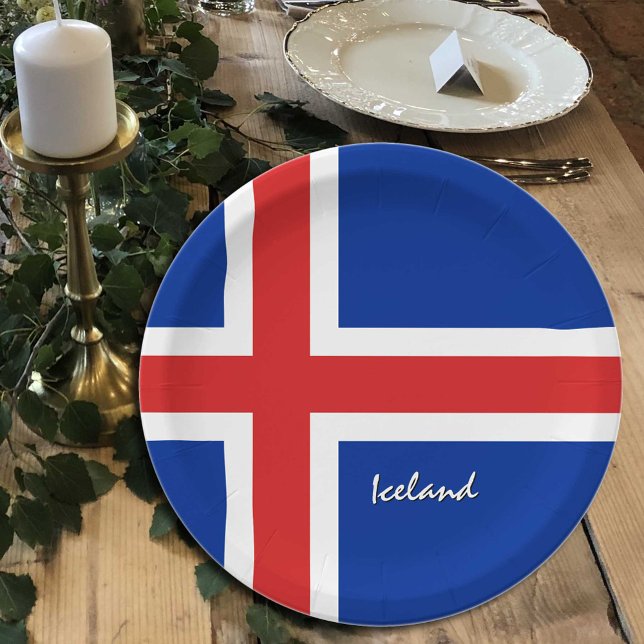 Assiettes En Carton Plaques Drapeau islandais, fête, sports, Islande (Créateur téléchargé)