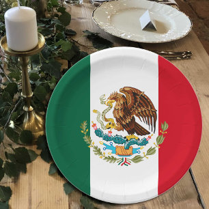 Assiettes En Carton Plaques Drapeau Mexicaine, fête, sports, Mexique