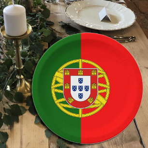 Assiettes En Carton Plaques Drapeau Portugais, fête, sports, Portugal