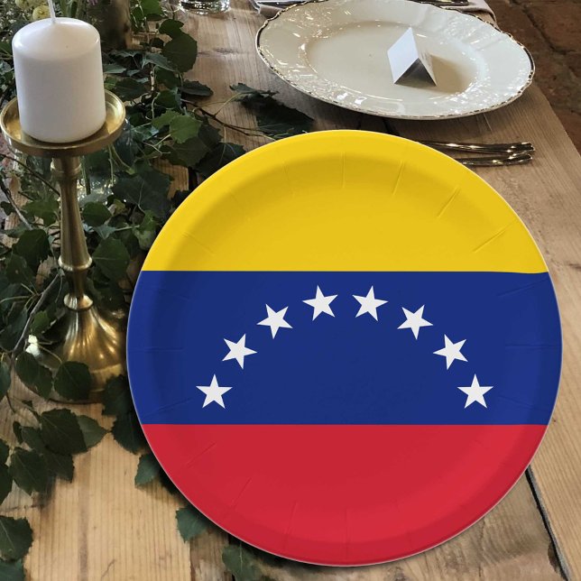 Assiettes En Carton Plaques Drapeau vénézuélien, fête, sport, Venezuel (Créateur téléchargé)