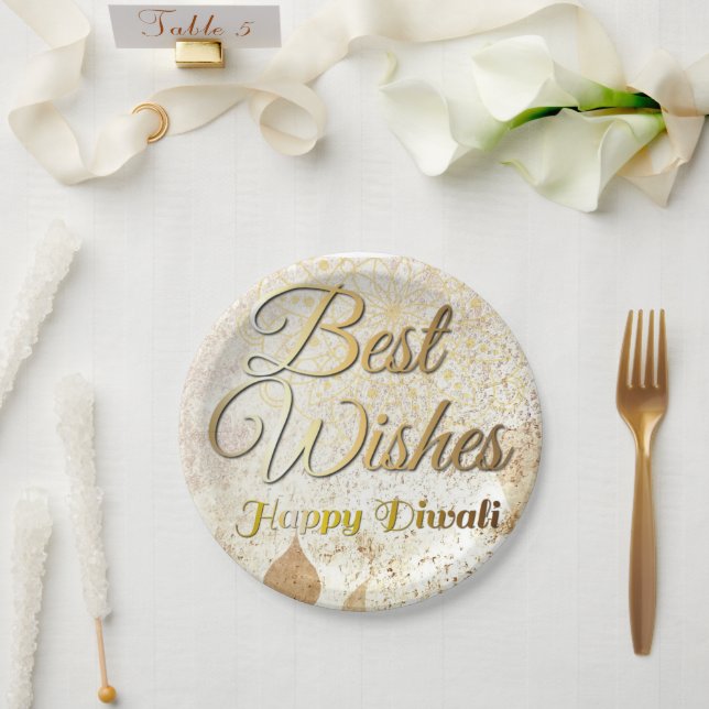 Assiettes En Carton Plaques du Diwali (Mariage)