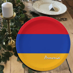 Assiettes En Carton Plaques du drapeau arménien, fête, sport, Arménie