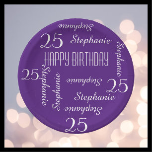 Assiettes En Carton Plaques en papier, 25ème anniversaire Noms de fê