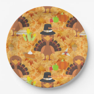Assiettes En Carton Plaques en papier à dinde bon thanksgiving