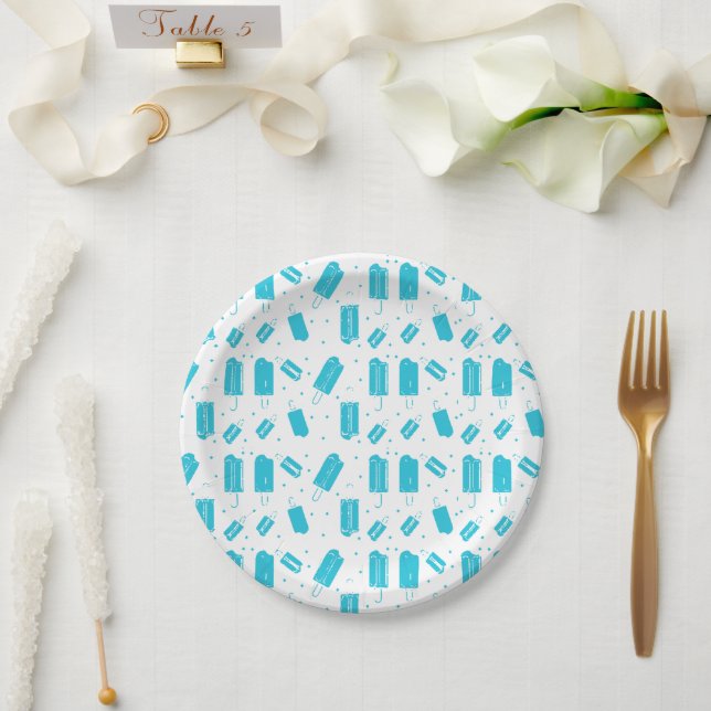 Assiettes En Carton Plaques en papier à épicerie turquoise (Mariage)