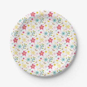 Assiettes En Carton Plaques en papier à fleurs de printemps