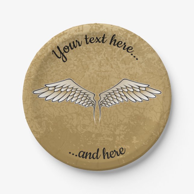 Assiettes En Carton Plaques en papier ailes beige (Devant)