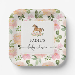 Assiettes En Carton Plaques en papier Baby shower à cheval