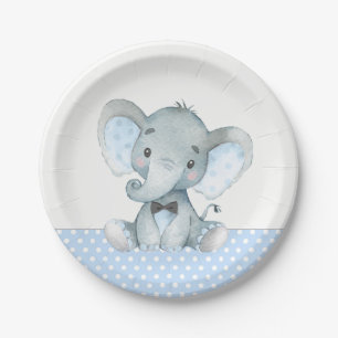 Assiettes En Carton Plaques en papier Baby shower bébé éléphant