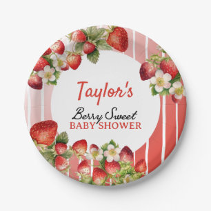 Assiettes En Carton Plaques en papier Baby shower fraise