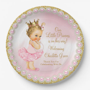 Assiettes En Carton Plaques en papier Baby shower Princess