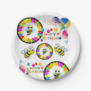 Assiettes En Carton Plaques en papier, Ballons d'anniversaire heureux