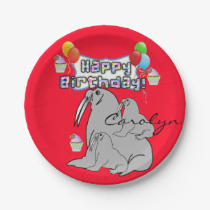 Assiettes En Carton Plaques en papier, Ballons de phoque d'anniversair