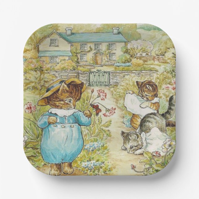 Assiettes En Carton Plaques en papier Beatrix Potter Kittens (Recto)