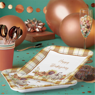 Assiettes En Carton Plaques en papier bon thanksgiving et citrouilles