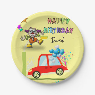 Assiettes En Carton Plaques en papier, Bonne voiture clown d'anniversa