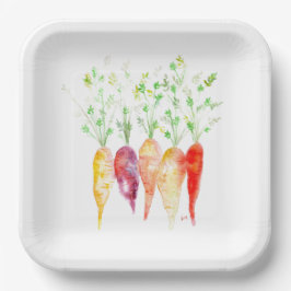 Assiettes En Carton Plaques en papier - Carottes d'hélium d'aquarelle