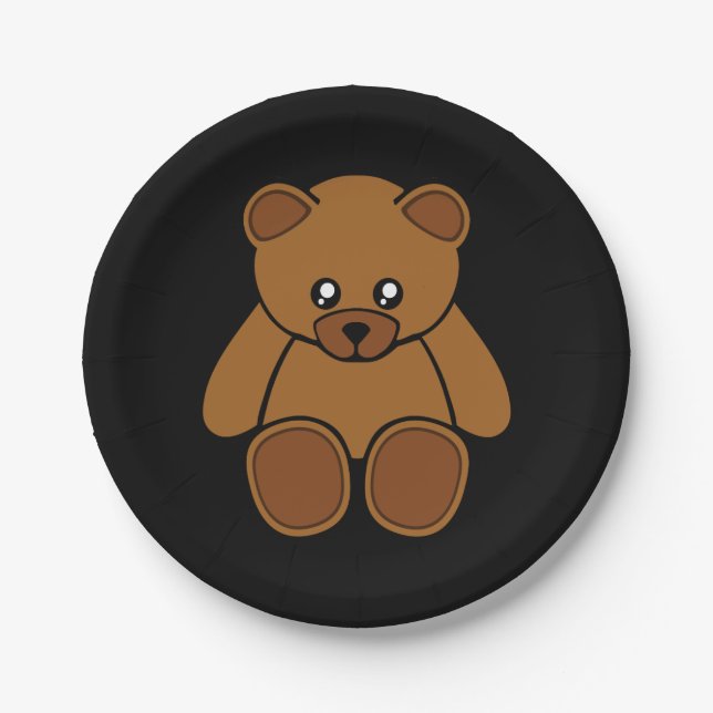 Assiettes En Carton Plaques en papier cartonné Teddy Bear (Devant)
