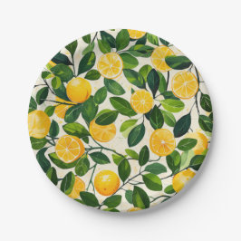 Assiettes En Carton "Plaques en papier Citron Zesty"