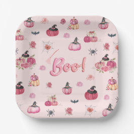 Assiettes En Carton Plaques en papier Citrouille rose