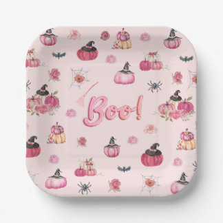 Assiettes En Carton Plaques en papier Citrouille rose