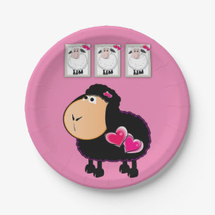 Assiettes En Carton Plaques en papier, Coeurs roses de mouton