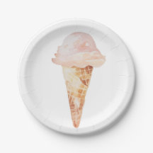 Plaques en papier crème glacée, bol en papier de 7