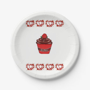 Assiettes En Carton Plaques en papier Cupcake de la Saint-Valentin