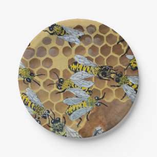 Assiettes En Carton plaques en papier d'abeille