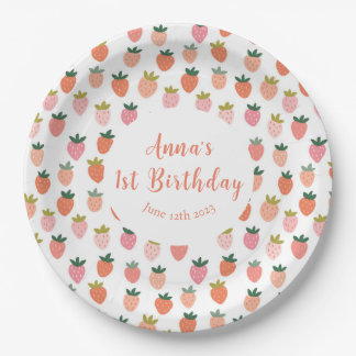 Assiettes En Carton Plaques en papier d'anniversaire aux fraises migno