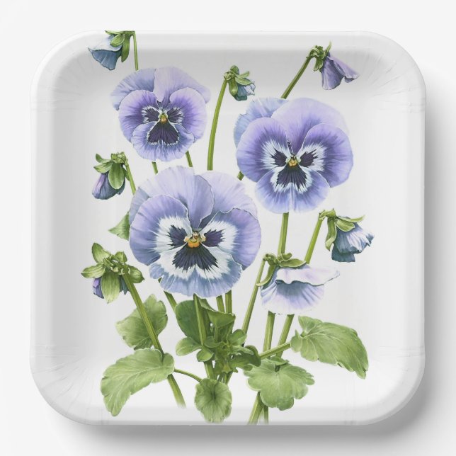Assiettes En Carton Plaques en papier d'art botanique (Recto)