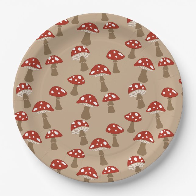 Assiettes En Carton Plaques en papier de champignons (Devant)