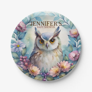 Assiettes En Carton Plaques en papier de Chouette lunaire