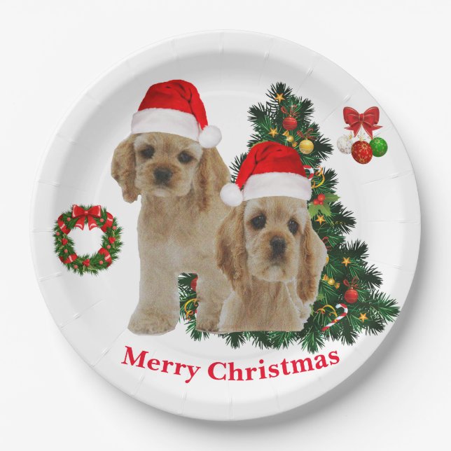 Assiettes En Carton Plaques en papier de Cocker spaniel (Devant)