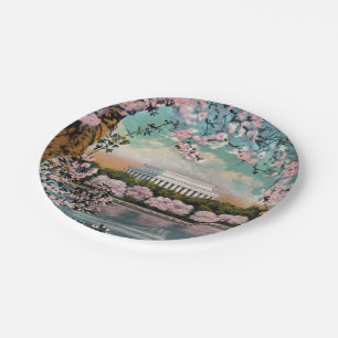 Assiettes En Carton Plaques en papier de fleurs de cerisier