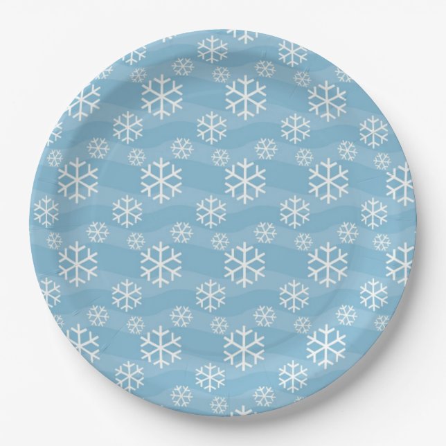 Assiettes En Carton plaques en papier de flocon de neige (Devant)
